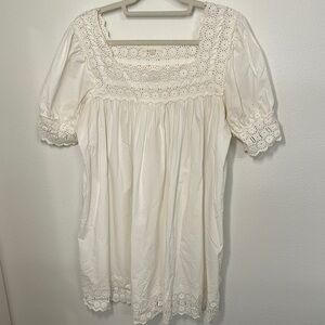 Down White Lace Trim babydoll style  Dress